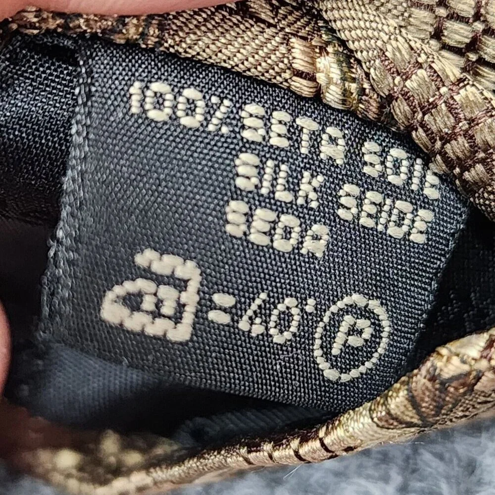 Ermenegildo Zegna Italy Silk Tie‎ Woven Silk Necktie Luxury Brown Gold $395